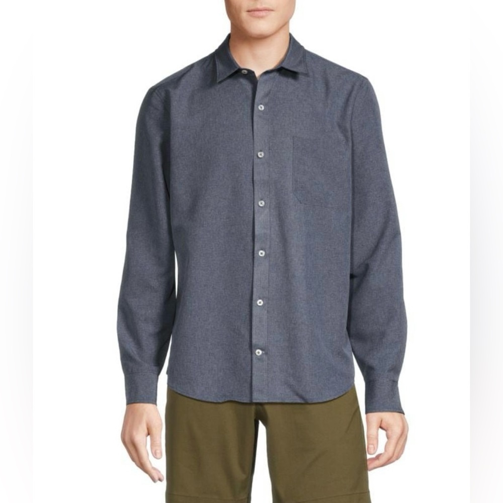 MACK WELDON Airflex Lightweight Long Sleeve‎ Button Down Quick Dry Shirt Navy S